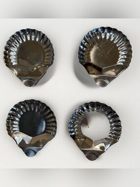 Vollrath Stainless Steel Shell Shape Small Serve Platters Brunch Plate Set Of 4